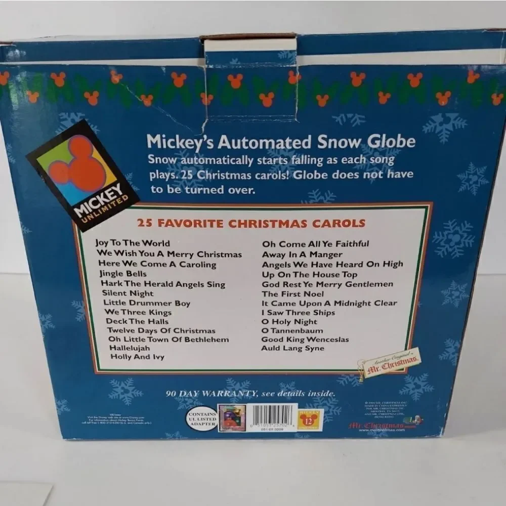 NIB Disney Millennium 2000 Mickeys Automated Snow Globe Music Box Mr Christmas